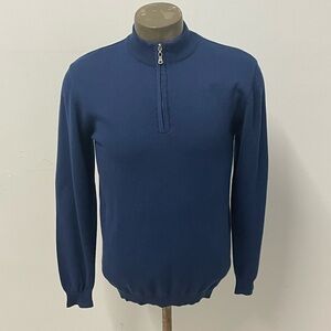 Lavane sweater mockneck pullover cobalt 1/4 zipper regular fit
